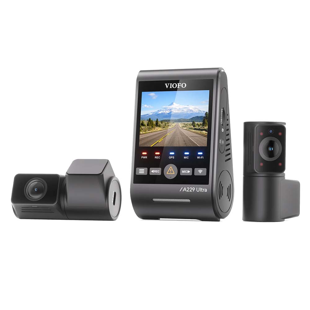 VIOFO A229 Ultra 3CH – 4K Front + 4K Rear + 1080p Fisheye Cabin Dash Cam