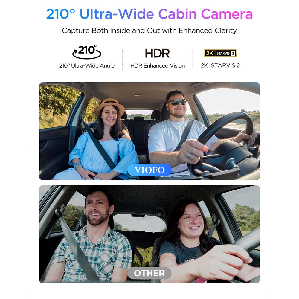 VIOFO A229 Ultra 3CH – 4K Front + 4K Rear + 1080p Fisheye Cabin Dash Cam - Image 8