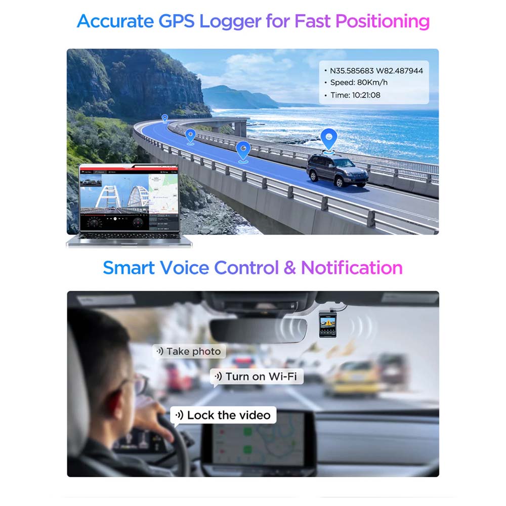 VIOFO A229 Ultra 3CH – 4K Front + 4K Rear + 1080p Fisheye Cabin Dash Cam - Image 6