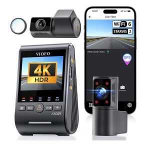 VIOFO A329S 3CH – 4K Front + 2K 210° Fisheye Cabin + 2K Rear Dash Cam
